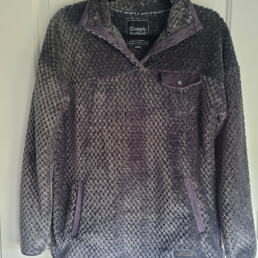 Gray Pullover Sweater Simply Southern Sz M Womens
